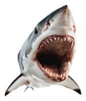Great white shark displaying its powerful jaws png