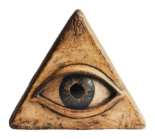 Mysterious triangular symbol with an eye design png