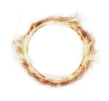Dynamic circular fire effect with glowing sparks png