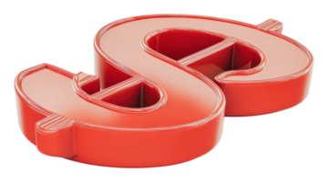 Red S-shaped object in modern design png