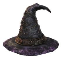Mysterious dark wizard hat with intricate details png