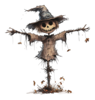 Scarecrow with a whimsical design in a field png