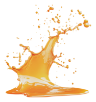 Orange liquid splash with dynamic patterns png