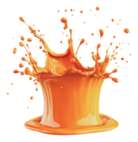 Orange splash creates dynamic visual effect png