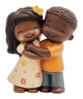 Two children happily embracing in a joyful moment png
