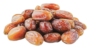 Fresh medjool dates piled on a white background png