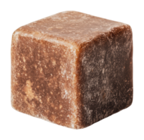 Unique brown sugar cube on a clean surface png