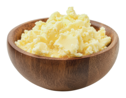 Creamy butter served in a wooden bowl for cooking png