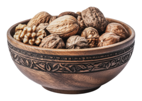 Bowl filled with assorted nuts on a table png