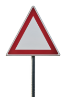 Warning sign stands alone in an open area png