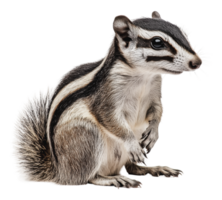 Unique striped squirrel stands in natural pose png