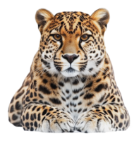 Leopard resting calmly in a serene environment png
