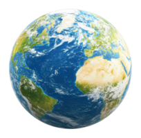 Colorful globe displaying continents and oceans png
