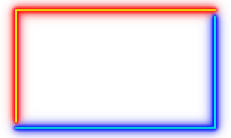 Neon rectangle frame. Versus red and blue light border frame png
