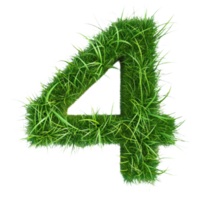 Cute Grass Texture Number 4 on Background. Lush Grass Number Four on Isolated Background png