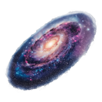 Spiral Galaxy With Vibrant Colors and Bright Core in a Cosmic Setting png