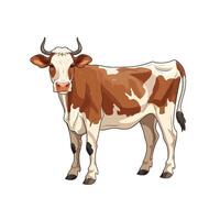 Cow Illustration in Flat Design Style vector
