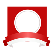 a red frame with a white border and a white circle png