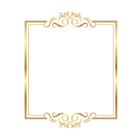 golden frame with ornate design on transparent background png