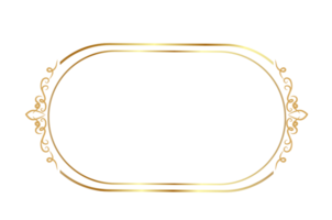 golden frame with ornate border on transparent background png