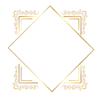gold frame with ornate border on transparent background png
