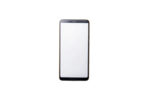 Modern smartphone with blank screen ideal for app mockups or design presentations. png