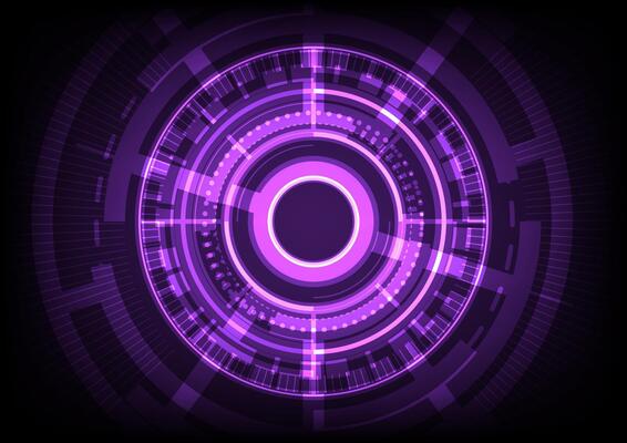 Abstract background with purple tech circles