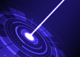 Abstract background with tech circles and neon laser vector
