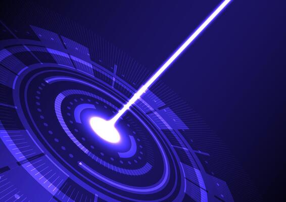 Abstract background with tech circles and neon laser