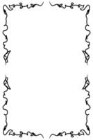 A black and white frame with a scroll design vector