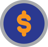 Money icon with round frame png