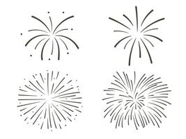 Set of fireworks with sparks. abstract illustrations of fireworks vector