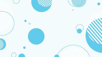 Abstract blue memphis background with flat geometric round shapes vector