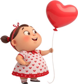 desenho animado bebê menina posando elegantemente às dia dos namorados festival parada. . png