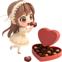 Charming Cartoon Presenting Valentines Day Chocolate Box Delight. . png