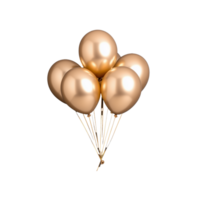 Gold Balloons Cluster with Transparent Background for Celebrations png