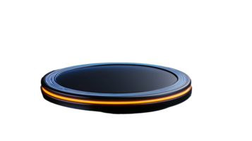 Circular display platform with glowing edge on transparent background png