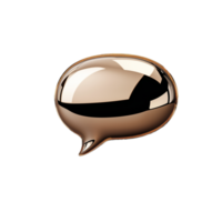 Glossy speech bubble icon with transparent background for modern communication png