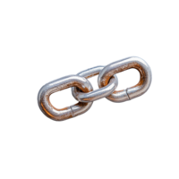 Chain link metal object with shiny surface on transparent background png