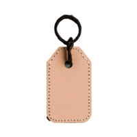 Plain Leather Tag with Loop on Transparent Background png