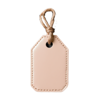 Elegant blank leather tag with string on transparent background png