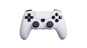 White gaming controller on transparent background for versatile design use png