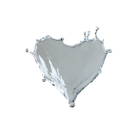 Heart-shaped water splash design with transparent background for creative projects png