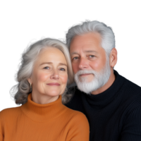 Elderly Couple Portrait with Transparent Background for Creative Use png