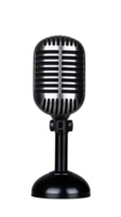 Classic microphone on a stand with transparent background for versatile designs png