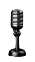 Vintage microphone design on transparent background for audio and music use png