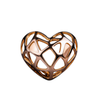 Heart-shaped pendant design with intricate pattern on transparent background png