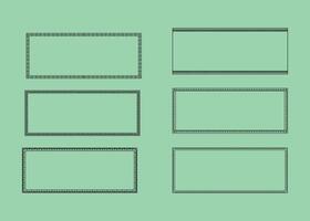Set of blank frames on green background vector