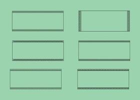 Set of blank frames on green background vector