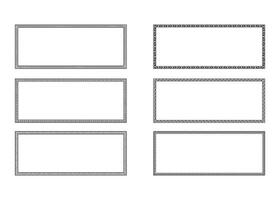Set of blank labels with decorative borders vector